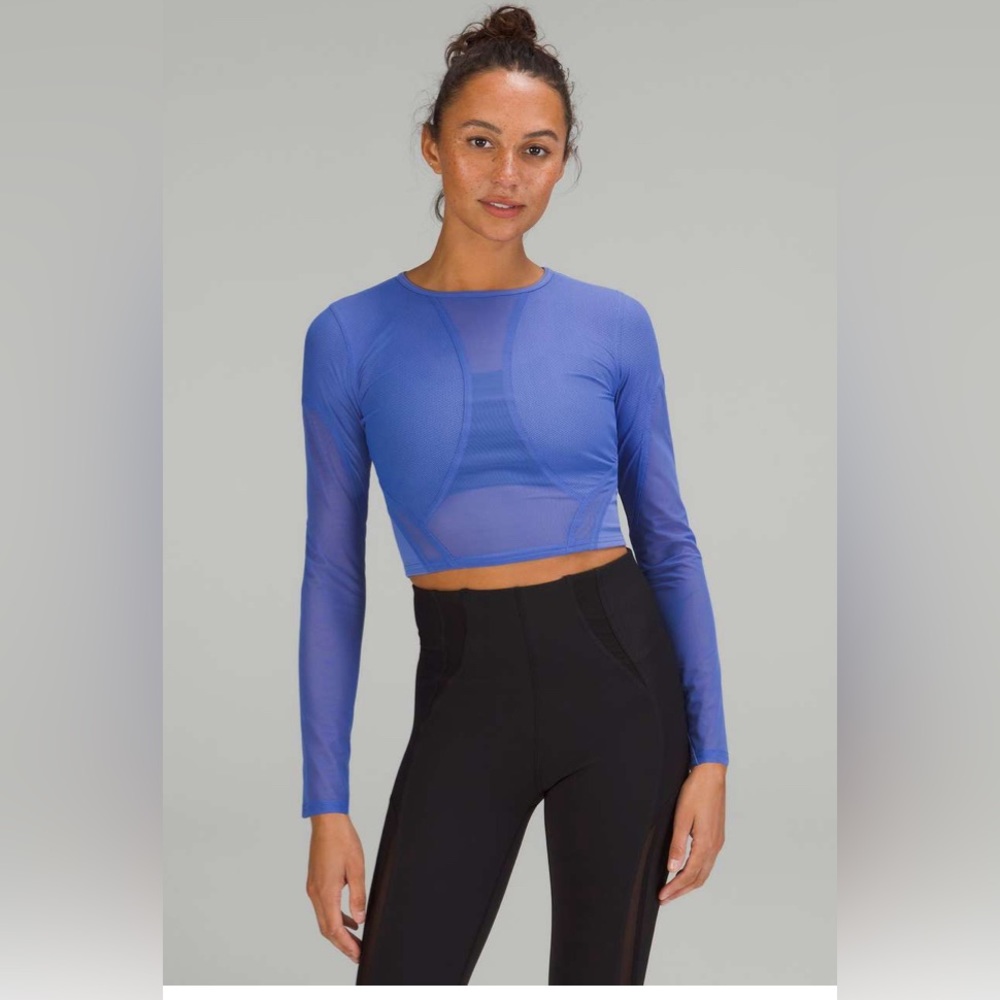 NWT Lululemon Long Sleeve Mesh Panelled Training Long Sleeve Size 6